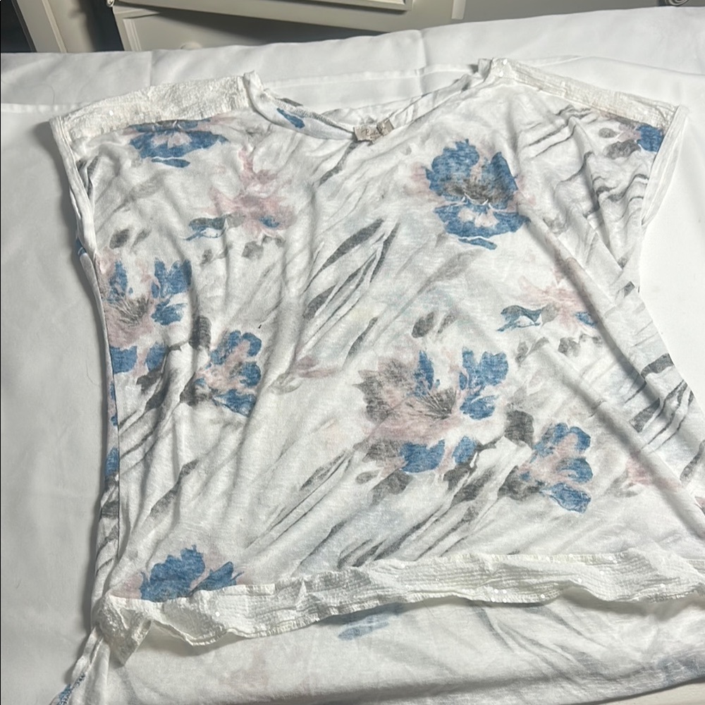 Bella Amore Cream Relaxed Short Sleeve Tee